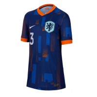 Camiseta Países Bajos Matthijs de Ligt #3 Segunda Equipación Replica Eurocopa 2024 para mujer mangas cortas